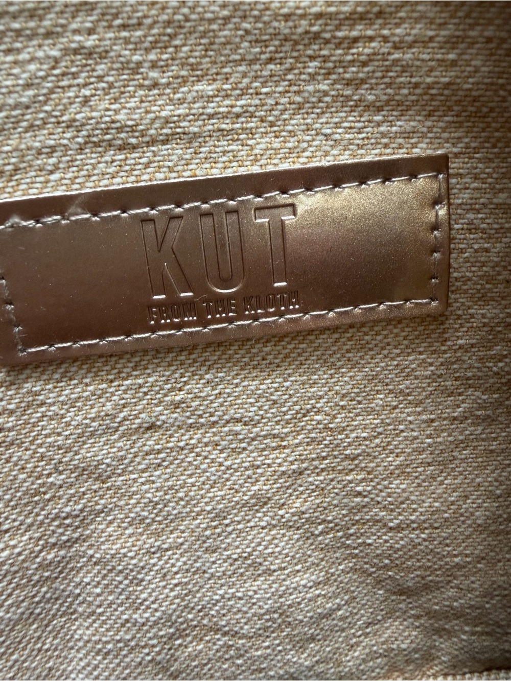 Kut from the Kloth Light Tan Denim Jacket with Frayed Hem - Picture 2 of 4